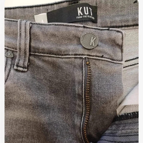 Kut From The Kloth Connie High Rise Fab Ab Ankle Skinny Raw Hem Black Size 4 - Picture 8 of 14